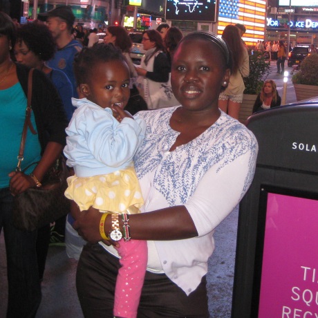 Joan with her little girl