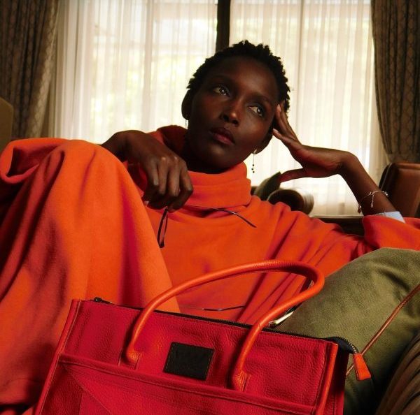 Chebet Mutai modelling Big-Daddy and Wambui bags
